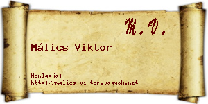 Málics Viktor névjegykártya