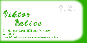 viktor malics business card