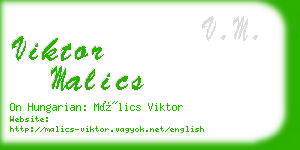 viktor malics business card